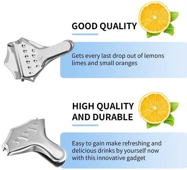 Alt view image 3 of 6 - 2-Pack Stainless Steel Lemon Lime Squeezer Citrus Juicer Manual Lemon Muddler Machine Hand Operated for Home (2)