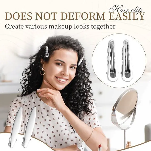 Alt view image 2 of 7 - 24PCS Silver Hair Clips Set, Y2K Metal Barrettes, Anti-Slip Cute Hair Accessories for Women Girls
