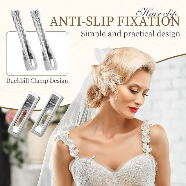 Alt view image 3 of 7 - 24PCS Silver Hair Clips Set, Y2K Metal Barrettes, Anti-Slip Cute Hair Accessories for Women Girls