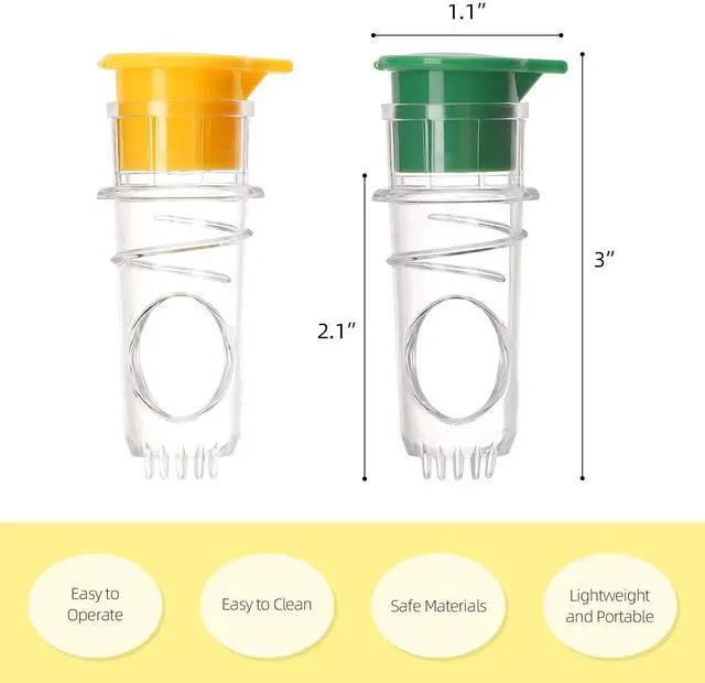 Alt view image 2 of 7 - 4 Pcs Lemon Squeezer, Screw Top Manual Juicer with Built-In Filter Orange Citrus Press, Squeeze Lime for Cocktails, Drinks (2 Yellow+2 Green)