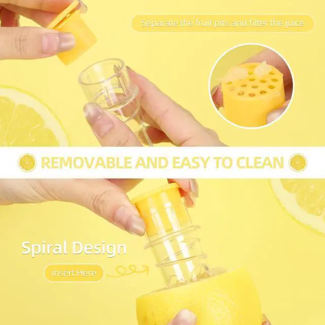 Alt view image 4 of 7 - 4 Pcs Lemon Squeezer, Screw Top Manual Juicer with Built-In Filter Orange Citrus Press, Squeeze Lime for Cocktails, Drinks (2 Yellow+2 Green)