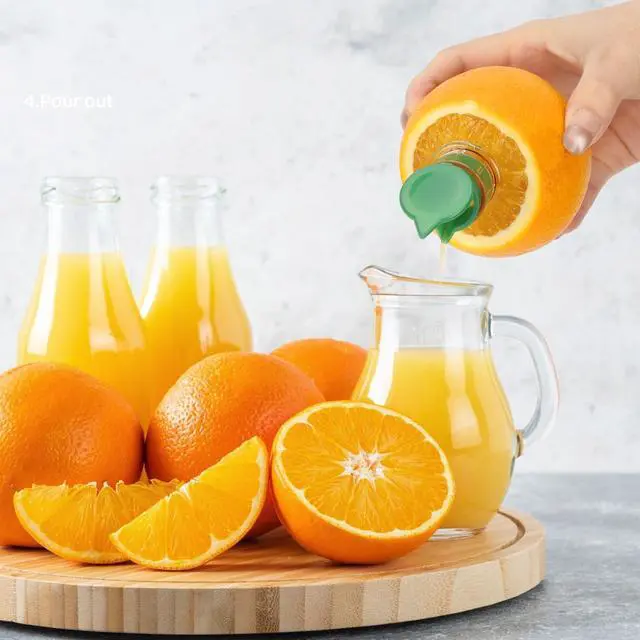 Alt view image 6 of 7 - 4 Pcs Lemon Squeezer, Screw Top Manual Juicer with Built-In Filter Orange Citrus Press, Squeeze Lime for Cocktails, Drinks (2 Yellow+2 Green)