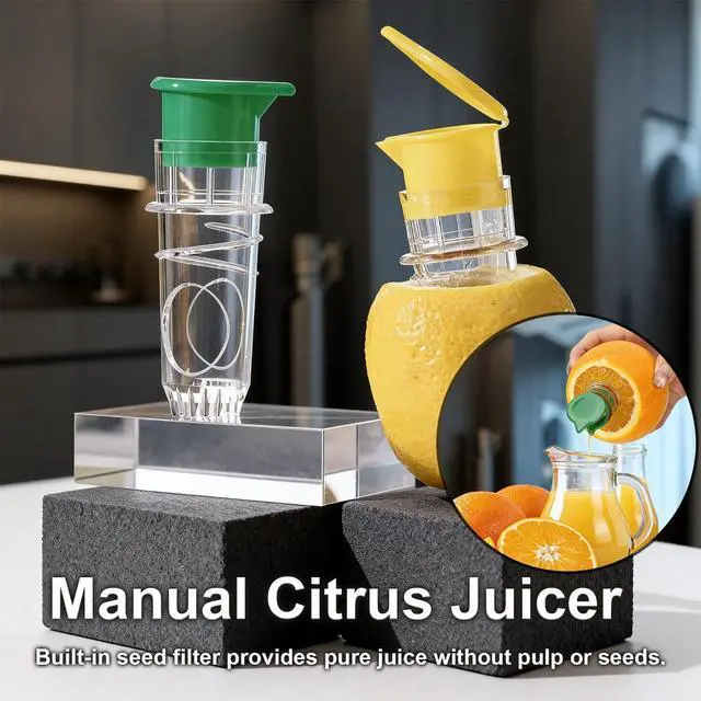 Alt view image 5 of 7 - 4Pcs Compact Lemon Squeezer, and One White Brush, Lemon-Juicer with Easy Grip Handle, Durable Citrus Press for Fresh Lemon Squeeze, Multipurpose Manual Juicer for Kitchen