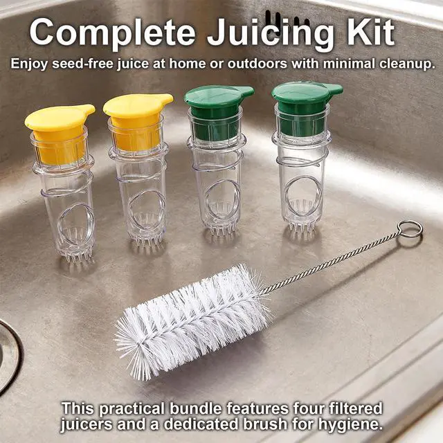 Alt view image 6 of 7 - 4Pcs Compact Lemon Squeezer, and One White Brush, Lemon-Juicer with Easy Grip Handle, Durable Citrus Press for Fresh Lemon Squeeze, Multipurpose Manual Juicer for Kitchen