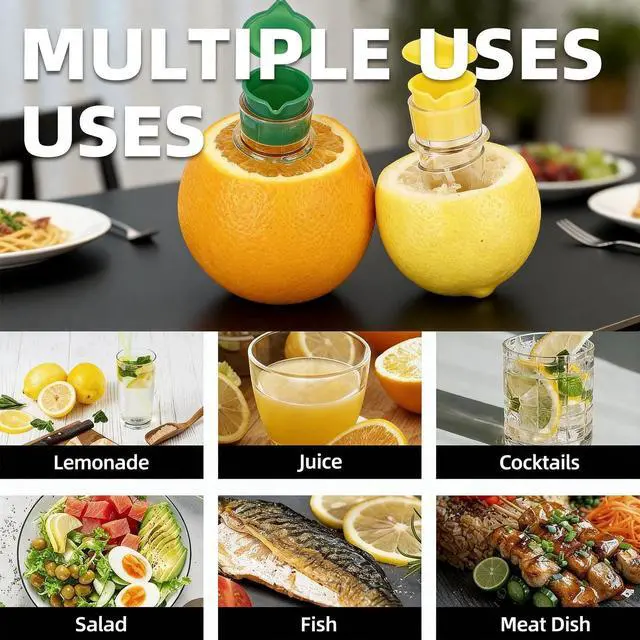 Alt view image 7 of 7 - 4Pcs Compact Lemon Squeezer, and One White Brush, Lemon-Juicer with Easy Grip Handle, Durable Citrus Press for Fresh Lemon Squeeze, Multipurpose Manual Juicer for Kitchen