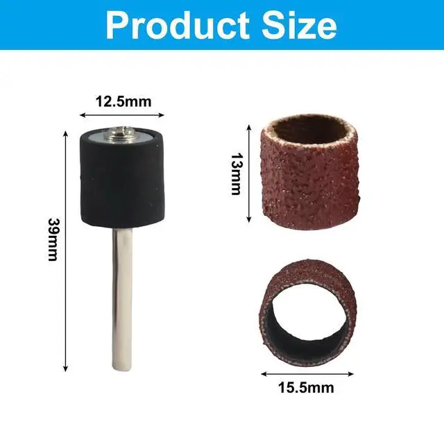 Alt view image 2 of 5 - Nail Grinder Replacement Kit - 20 Piece | Nail Grinding Bands (120 Grit), 2 Pcs Grinding Drums, Safe & Smooth Pet Claw Care, Compatible with Electric Grinders