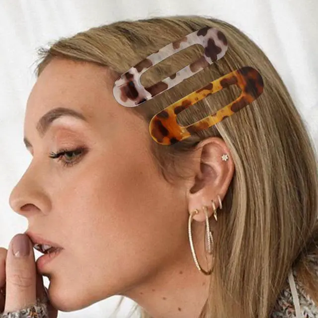 Alt view image 3 of 7 - Flat Hair Clips for Women Girls, 2 Styles 8 Pcs Lay Flat Claw Clips, Strong Hold French Duck Billed Large Side Hair Jaw Clip for All Hair Types, Fashion Trendy Hair Accessories Leopard