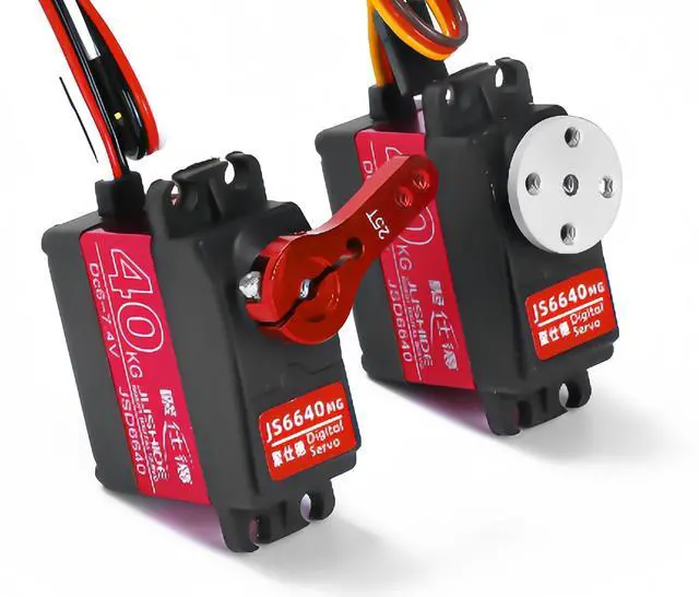 Alt view image 3 of 7 - 2 Pack High Torque 40KG Digital Servo, JS6640 Full Metal Stainless Steel Gear Waterproof Steering RC Servo, for 1/8 1/10 Scale RC Car Crawler Buggy Airplane Control Angle 180° Metal servo disk provid