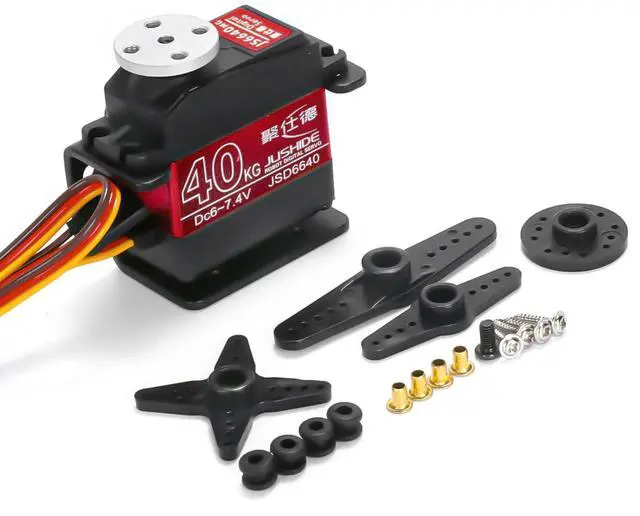 Alt view image 7 of 7 - 2 Pack High Torque 40KG Digital Servo, JS6640 Full Metal Stainless Steel Gear Waterproof Steering RC Servo, for 1/8 1/10 Scale RC Car Crawler Buggy Airplane Control Angle 180° Metal servo disk provid