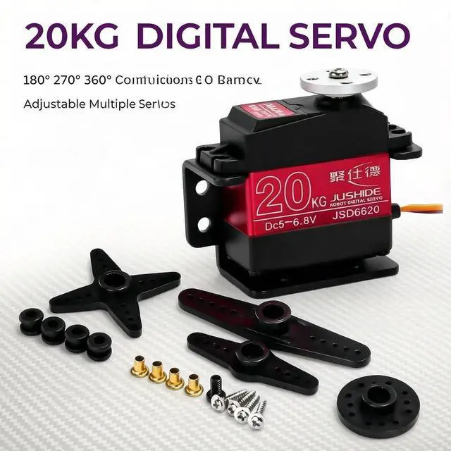 Main image of JS6620 IP66 Waterproof Digital RC Servo 20KG High Torque Double Bearing 180° Rotation Servo Motor for RC Car Robotic Arm Pan-Tilt DIY Hobby Models