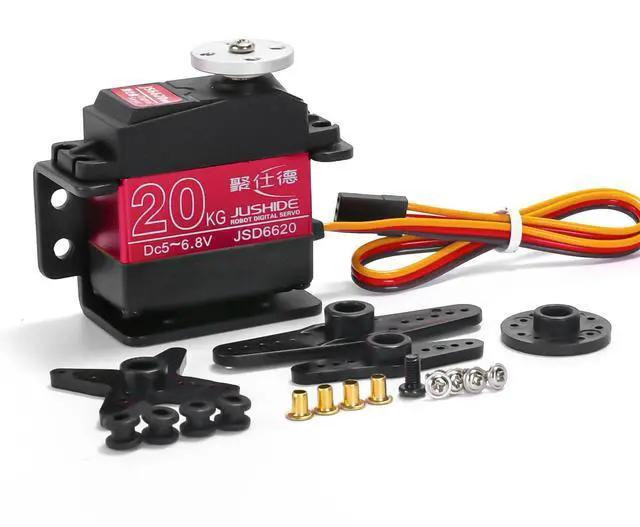 Alt view image 6 of 7 - JS6620 IP66 Waterproof Digital RC Servo 20KG High Torque Double Bearing 180° Rotation Servo Motor for RC Car Robotic Arm Pan-Tilt DIY Hobby Models