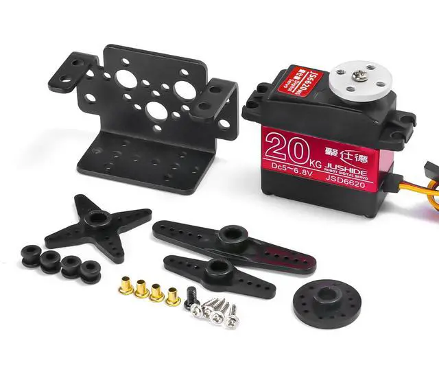 Alt view image 7 of 7 - JS6620 IP66 Waterproof Digital RC Servo 20KG High Torque Double Bearing 180° Rotation Servo Motor for RC Car Robotic Arm Pan-Tilt DIY Hobby Models