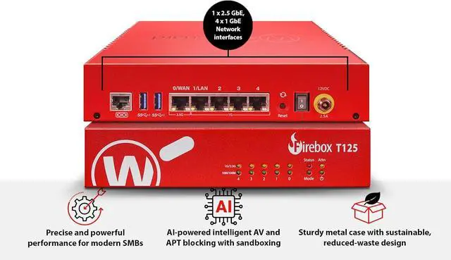 Alt view image 2 of 5 - WatchGuard Firebox T125 with 3-yr Total Security Suite WGT125643