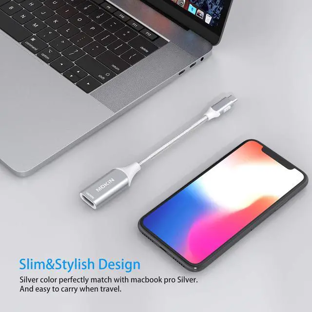 Alt view image 7 of 7 - USB C to HDMI Adapter 4K Cable, MOKiN USB-C Type C (Thunderbolt 3) to HDMI Adapter for MacBook Pro 2019/2018, MacBook Air/iPad Pro, Samsung Galaxy S9/S8, Dell XPS 13, Surface Go/Pro 7 More
