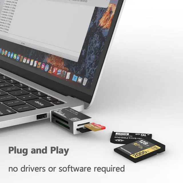 Alt view image 5 of 5 - Micro SD Card Reader, 4-in-1 SD Card Reader to USB Adapter, Memory Card Reader for MS Duo/Pro, M2 Card, SDXC, SDHC, MMC, RS-MMC, Micro SDXC, Micro SDHC and TF Card (1Pack Black)