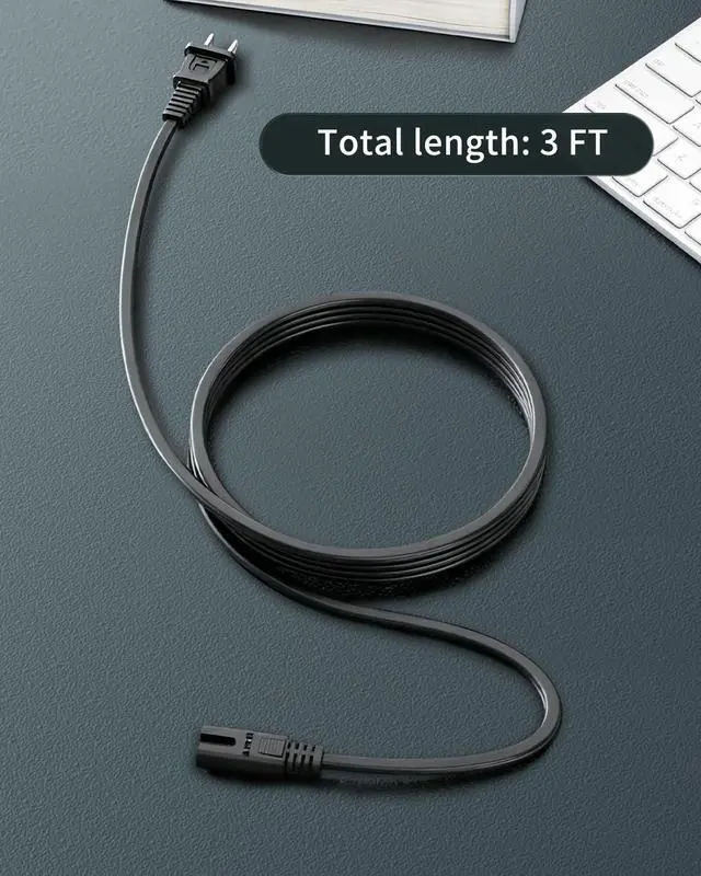 Alt view image 3 of 6 - 2 Prong AC Charger Cord Fit for JBL Partybox 310 110, 320 120 1000 710 100 300 On-The-Go, Fit for ONN 100008736 Speaker Charging Replacement Power Supply 3Ft - (ETL Listed Cable)