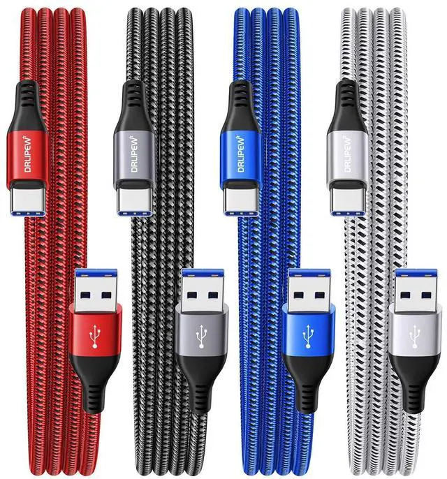 Main image of USB Type C Cable 3A Fast Charging(3ft 4Pack), USB to USB C Cable Nylon Braided Type C Charger Cord for iPhone 15 Pro Max, Samsung Galaxy S10 FE S9 S20 S21 S22 S23+ S24 Ultra, A20 A50 A70, LG, Moto