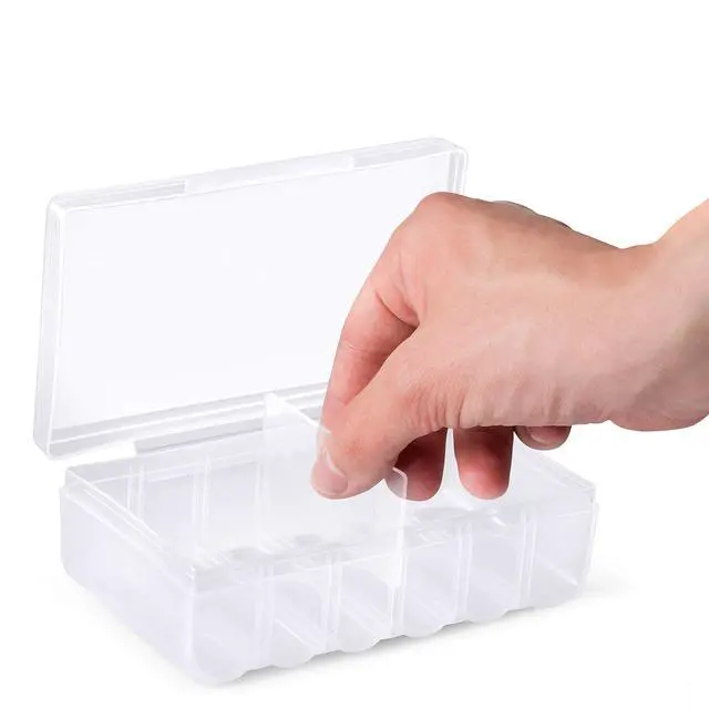 Alt view image 3 of 5 - Set of 4 - Two AA and Two AAA Battery Storage Box, Battery Storage Case, Battery Holder Clear