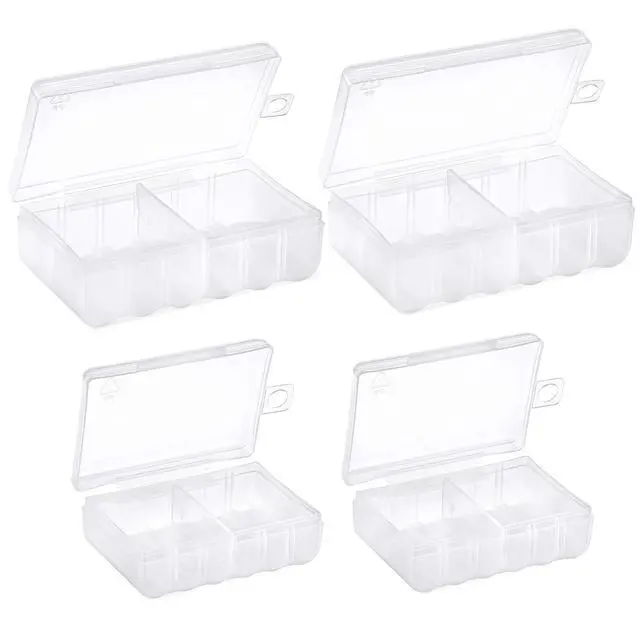 Alt view image 2 of 5 - Set of 4 - Two AA and Two AAA Battery Storage Box, Battery Storage Case, Battery Holder Clear