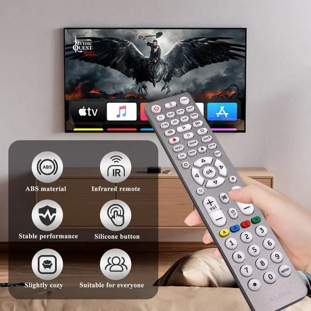 Alt view image 7 of 7 - Universal Remote Control for TVs, DVD/Blu-Ray Player, Streaming Players, Soundbar Speaker, Cable Box, Satellite-Easy Paired 8 in 1 Universal Remote with Backlit Buttons