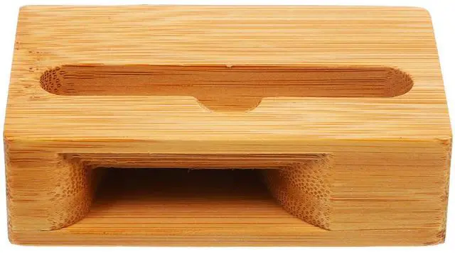 Main image of Wooden Phone Stand with Sound Amplifier Universal Mobile Phone Holder Dock 3.93X2.36X1.18In Cellphone Loudspeaker Amplifier for Desk Use