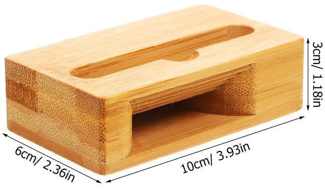 Alt view image 2 of 7 - Wooden Phone Stand with Sound Amplifier Universal Mobile Phone Holder Dock 3.93X2.36X1.18In Cellphone Loudspeaker Amplifier for Desk Use
