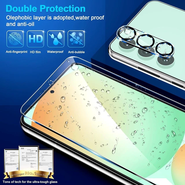 Alt view image 6 of 7 - 3 Pack for Samsung Galaxy S24 FE Screen Protector Tempered Glass + 3 Pack Camera Lens Protector, Military Grade Shatterproof, 9H Hardness, Fingerprint Unlock, Case Friendly 6.7 Inch