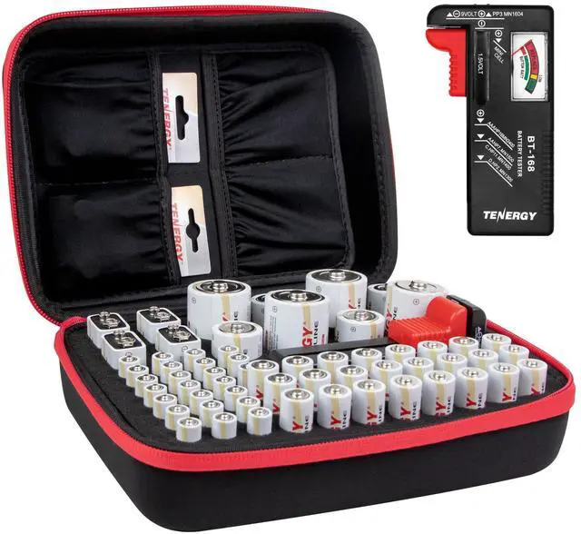 Main image of Battery Organizer Storage Case with Battery Tester, Holds 60 Batteries AA AAA C D 9V (Batteries not Included)