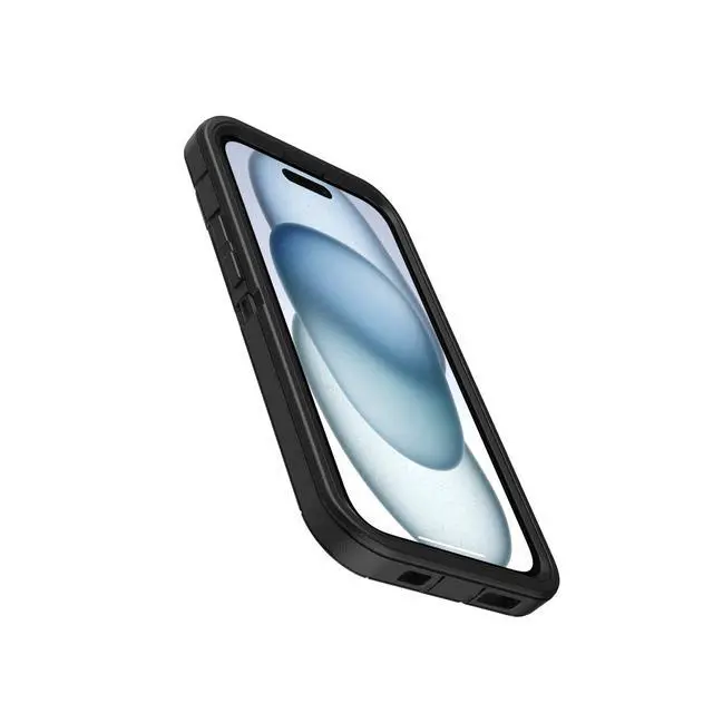 Alt view image 6 of 7 - iPhone 17e, iPhone 16e, iPhone 15, iPhone 14, and iPhone 13 Defender Series Case - Black, Screenless, Rugged & Durable, with Port Protection, Includes Holster Clip Kickstand