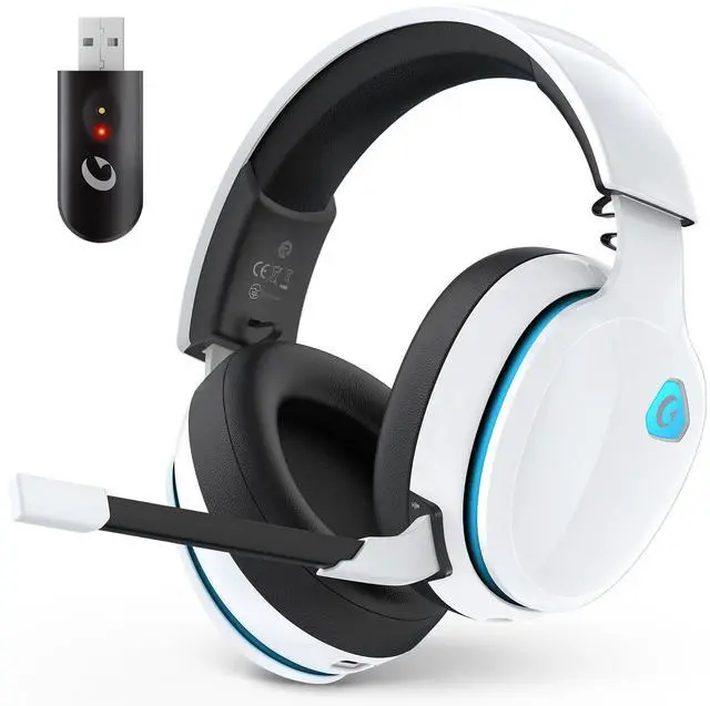 Main image of 2.4GHz Wireless Gaming Headset for PS5, PS4 Fortnite & Call of Duty/FPS Gamers, PC, Switch, Bluetooth 6.0 Gaming Headphones with Canceling Mic, 7.1 Virtual Surround, 45Hr Battery -White