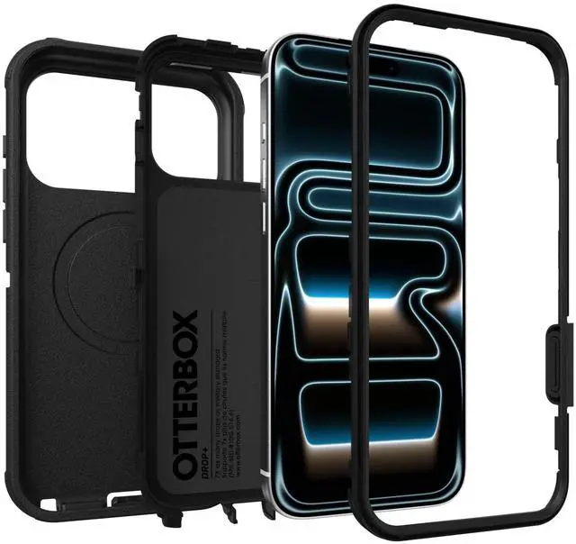 Alt view image 4 of 6 - iPhone 17 Pro Max Defender Pro Series Case - Black - Tough, Rugged & Durable iPhone Case, Snaps on MagSafe
