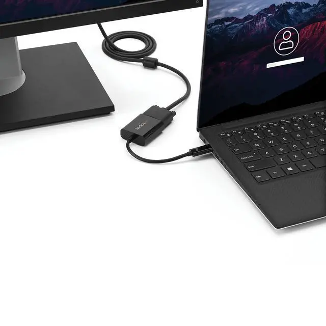Alt view image 6 of 7 - USB-C to VGA Adapter - Thunderbolt 3 Compatible - USB C Adapter - USB Type C to VGA Dongle Converter