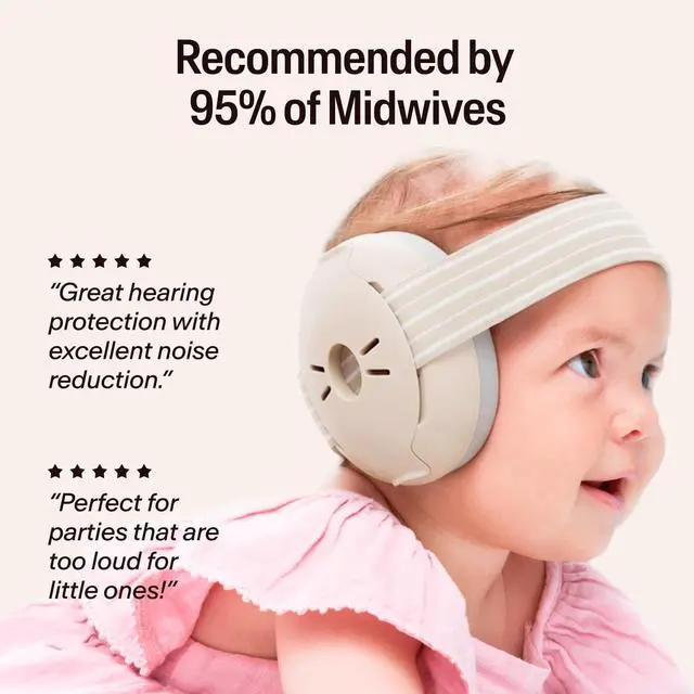 Alt view image 4 of 7 - Alpine Muffy Baby Ear Protection for Babies and Toddlers up to 36 Months - CE & ANSI Certified - Noise Reduction Earmuffs - Comfortable Baby Headphones Against Hearing Damage & Improves Sleep - Sand