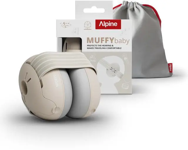 Main image of Alpine Muffy Baby Ear Protection for Babies and Toddlers up to 36 Months - CE & ANSI Certified - Noise Reduction Earmuffs - Comfortable Baby Headphones Against Hearing Damage & Improves Sleep - Sand