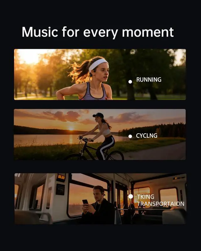 Alt view image 6 of 7 - New Bone Conduction Headphones Bluetooth 6.0, Open Ear Headphones with Mic, 3 EQ Modes, Anti-Leak Audio, Dual Pairing, 10H Playtime, 25g Lightweight, IP65 Waterproof for Running, Cycling & Hiking