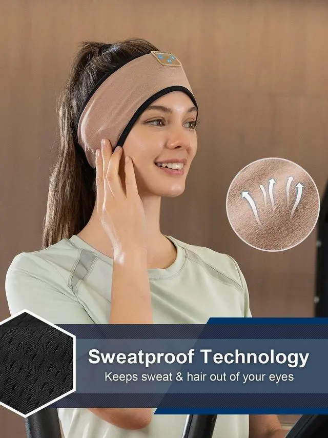 Alt view image 2 of 6 - Sleep Headphones Wireless Bluetooth,Sleeping Headphones for Side Sleepers,Comfortable Headband with Thin Speaker Microphone Handsfree Gift