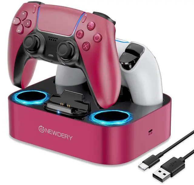 Main image of for PS5 Controller Charger Station, Dual Charging Dock for PlayStation 5 DualSense/Edge Controller, Fast Charging Stand with Type-C Cable, Gamer Gift for Women & Girls, Mother's Day