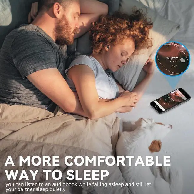 Alt view image 5 of 6 - Sleep Earbuds for Side Sleepers, Wireless Noise Cancelling Sleep Headphones with Sleep Mode, LED Power Display, Comfort Fit for Sleeping, Working, Hiking (Deep Black)