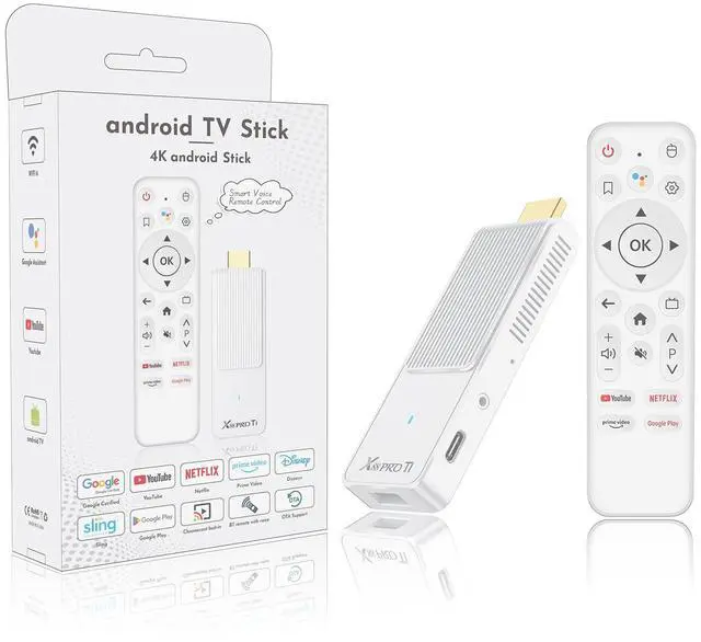 Main image of Android TV Stick 4K, NEW TV Stick Android 14.0 2GB RAM 16GB ROM Ultra HD RK3518 CPU Supports Wi-Fi 6 2.4G/5G Wi-Fi Bluetooth 5.0 USB HDR10 with Bluetooth Voice Remote Control, White 2026