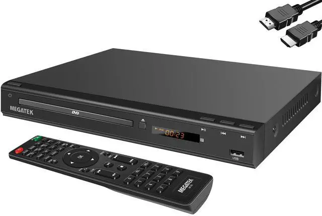 Main image of Region-Free HDMI DVD Player for TV, Compact CD/DVD Player for Smart TV, USB Port, Plays All Region DVDs & Multi Formats, Metal Housing, HDMI/RCA Cables & Remote Included