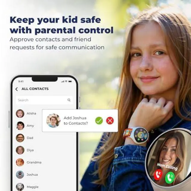 Alt view image 4 of 7 - Kids Smart Watch with GPS Tracker Up to 24H Battery Work, SOS, & Parental Controls Smartwatch, Kid Phone Call and Text, Boys & Girls, 4G Smart Watch for Kids Requires Data Plan - First Month Free