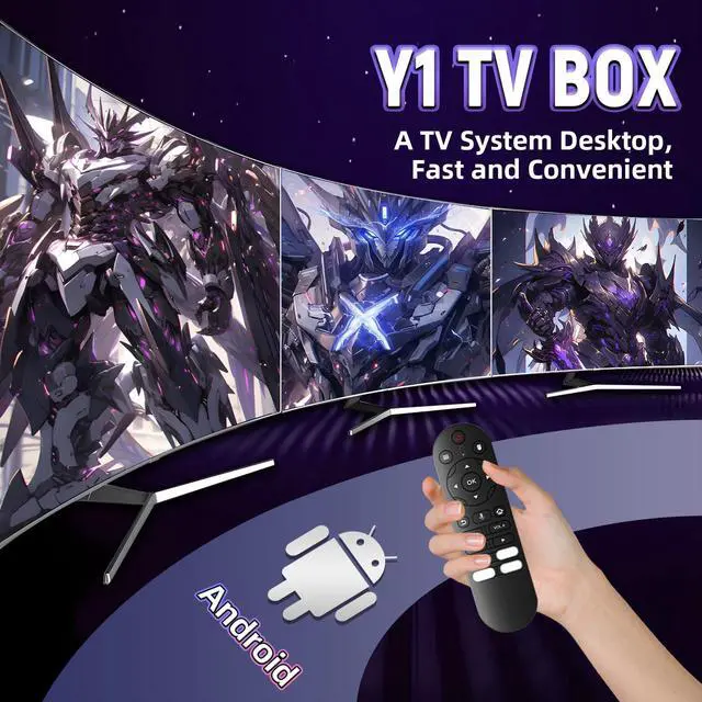 Alt view image 2 of 7 - 2026 Y1 Android 16.0 TV Box, 4K Ultra HD Smart Box for TV with 2.4GHz+5GHz WiFi, Internet Channel Box TV Device, S905 Chip, USB 2.0, Compact and Powerful (Voice Remote Control)