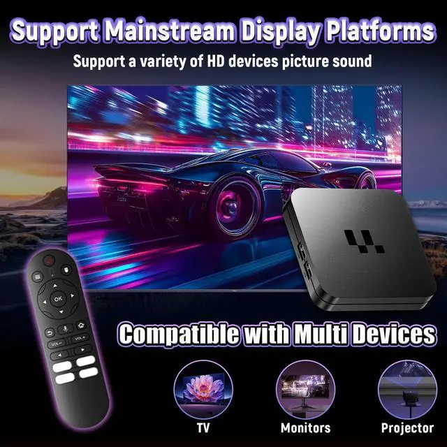 Alt view image 4 of 7 - 2026 Y1 Android 16.0 TV Box, 4K Ultra HD Smart Box for TV with 2.4GHz+5GHz WiFi, Internet Channel Box TV Device, S905 Chip, USB 2.0, Compact and Powerful (Voice Remote Control)