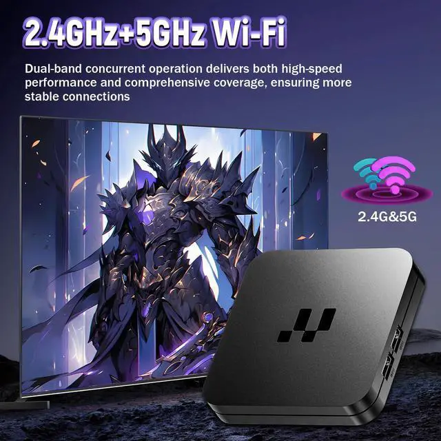 Alt view image 6 of 7 - 2026 Y1 Android 16.0 TV Box, 4K Ultra HD Smart Box for TV with 2.4GHz+5GHz WiFi, Internet Channel Box TV Device, S905 Chip, USB 2.0, Compact and Powerful (Voice Remote Control)