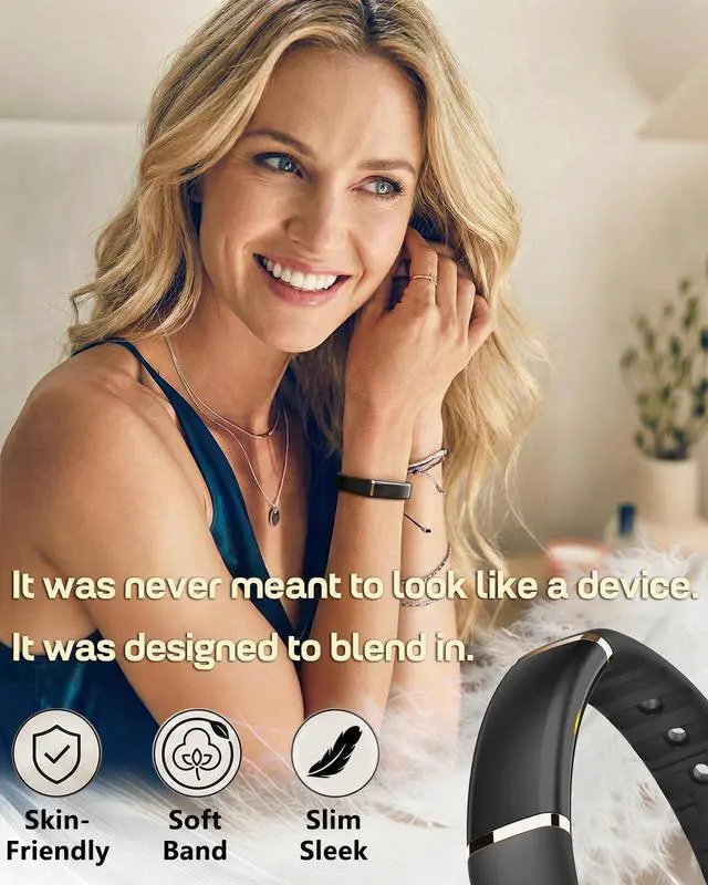 Alt view image 5 of 7 - Screenless Fitness Tracker for Women Men, Health and Fitness Wearable with 24/7 Heart Rate, Blood Pressure and HRV Sleep Monitor, Subscription Free Activity Tracker for Android & iPhone