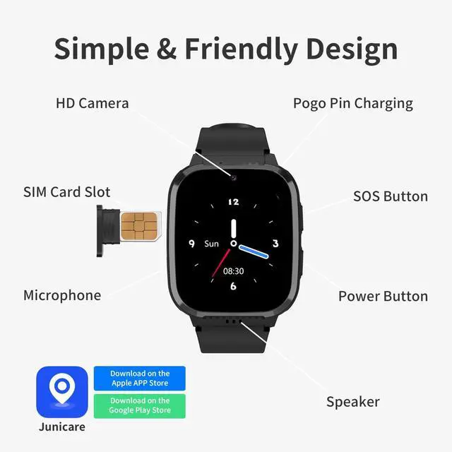 Alt view image 6 of 7 - 4G Kids Smart Watch Boys with GPS Tracker & Call Phone, Smart Watch for Kids Age 5-12 with SOS Calling, School Mode Parental Controls 12/24 Hr Text Message HD Video Call Voice Chat (Black)
