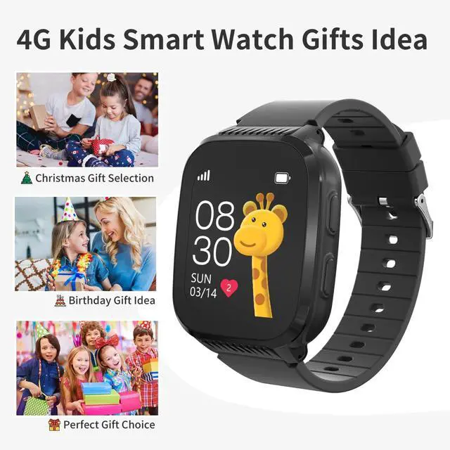 Alt view image 7 of 7 - 4G Kids Smart Watch Boys with GPS Tracker & Call Phone, Smart Watch for Kids Age 5-12 with SOS Calling, School Mode Parental Controls 12/24 Hr Text Message HD Video Call Voice Chat (Black)