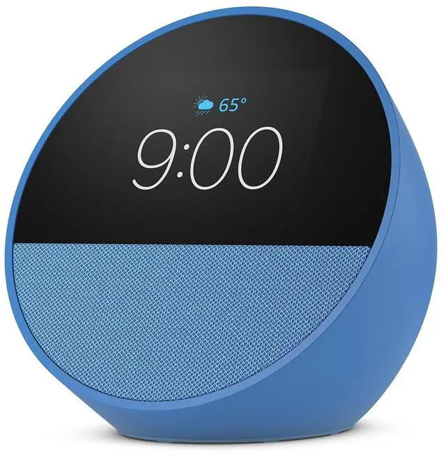 Main image of Echo Spot (newest model), Great for nightstands, offices and kitchens, Smart alarm clock, Designed for Alexa+, Ocean Blue