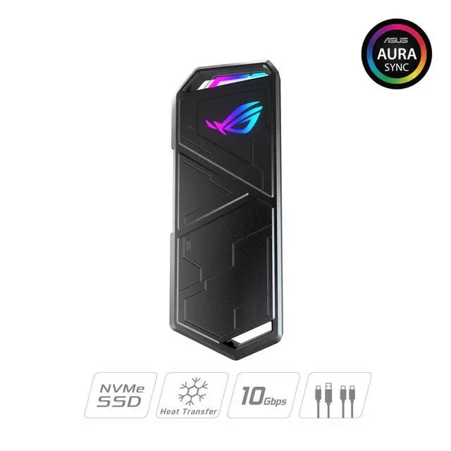 Alt view image 2 of 7 - ROG Strix Arion Aluminum Alloy M.2 NVMe SSD Enclosure Case Adapter, USB 3.2 Gen 2 Type-C ,10 Gbps, USB-C to C and USB-C to A Cables, Fits PCIe 2280/2260/2242/2230 M Key/B+M Key, 1 Year Warranty