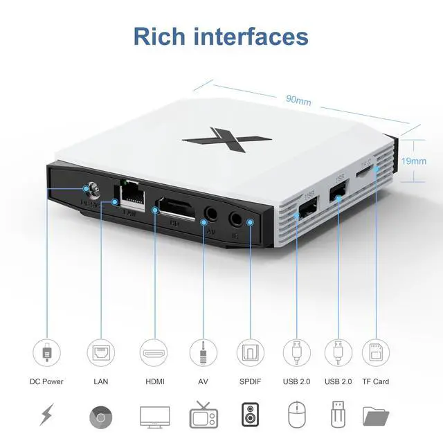 Alt view image 2 of 7 - 2026 Smart Android TV Box 4K Ultra HD, 4GB+32GB High Speed Memory, Quad Core CPU G31 MP2 GPU, Dual WiFi BT5.0, HDMI 2.0 USB 2.0 Home Media Player